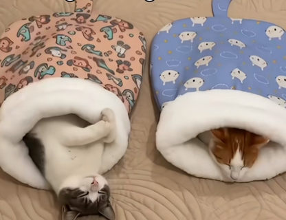 Cozy Plush Cat Sleeping Bag Bed Sock